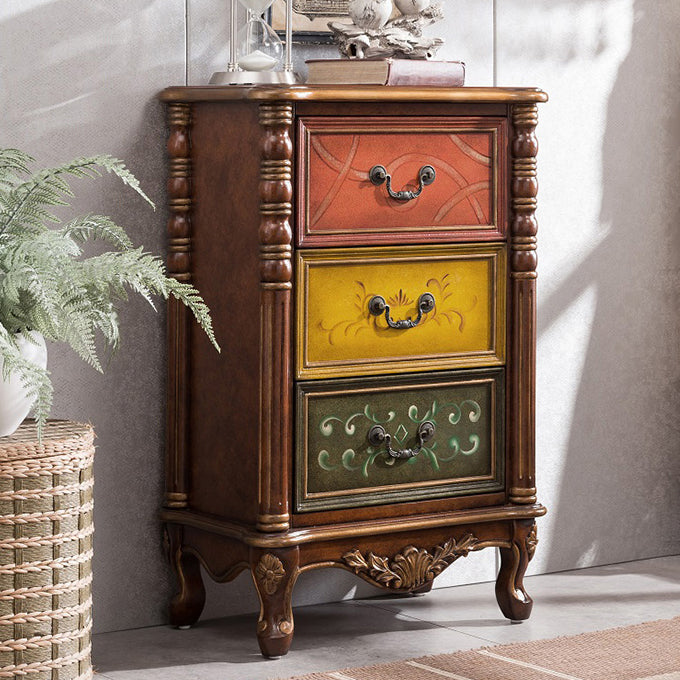 Traditional Storage Chest Solid Wood Dresser with 3/4/5 Drawers , 13.65 Inch Width 22"L x 14"W x 33"H Walnut Clearhalo 'Bedroom Furniture' 'Dressers & Chests' 'dressers_chests' 'furn' 'furn_dressers_chests' 'Furniture' 7047200