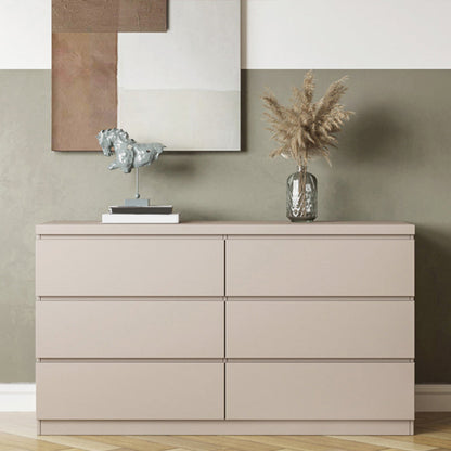 Horizontal Double Dresser Modernism Storage Dresser with 6 Dressers for Home