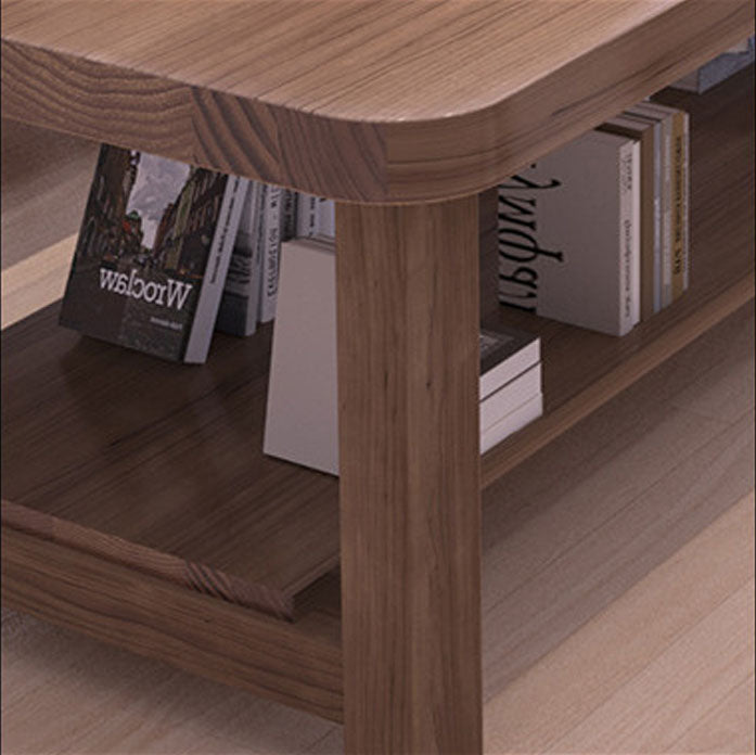 Bureau d'écriture en bois massif contemporain 1 bureau de bureau rectangle avec base H-base