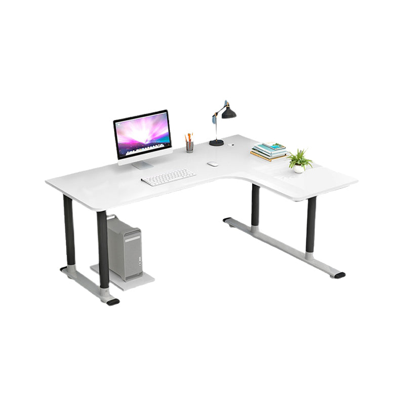 Contemporary White Office Desk Wooden Writing Desk for Office Right Hand Return Clearhalo 'furn' 'furn_office_desk' 'Furniture' 'Office Desks' 'Office Furniture' 'office_desk' 7047320