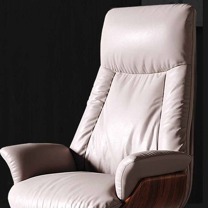 Silla de oficina moderna de la oficina deslizante de cuero sin brazo de cuero ajustable altura de altura con ruedas