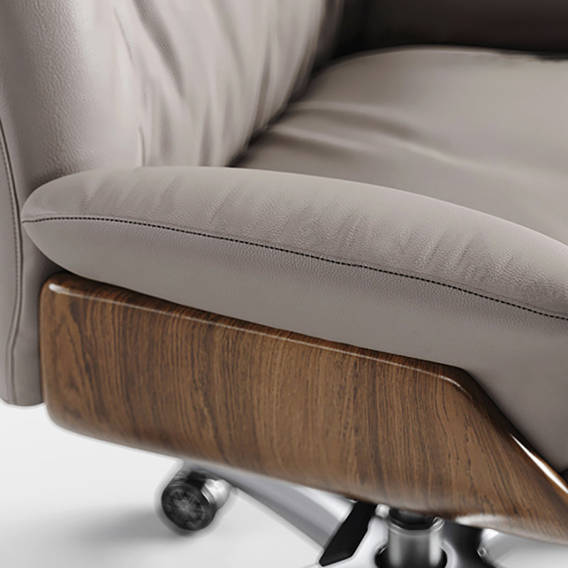 Silla de oficina moderna de la oficina deslizante de cuero sin brazo de cuero ajustable altura de altura con ruedas