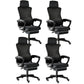 Modern Slide Office Chair Adjustable Seat Height Chair with Breathable Back Black 4 Piece Set Clearhalo 'furn' 'furn_office_chair' 'Furniture' 'Office Chairs' 'Office Furniture' 'office_chair' 7047489