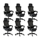 Modern Slide Office Chair Adjustable Seat Height Chair with Breathable Back Black 6 Piece Set Clearhalo 'furn' 'furn_office_chair' 'Furniture' 'Office Chairs' 'Office Furniture' 'office_chair' 7047490