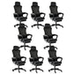 Modern Slide Office Chair Adjustable Seat Height Chair with Breathable Back Black 8 Piece Set Clearhalo 'furn' 'furn_office_chair' 'Furniture' 'Office Chairs' 'Office Furniture' 'office_chair' 7047492