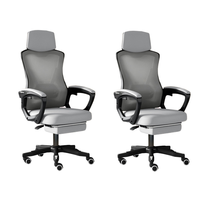 Modern Slide Office Chair Adjustable Seat Height Chair with Breathable Back Black-Gray 2 Piece Set Clearhalo 'furn' 'furn_office_chair' 'Furniture' 'Office Chairs' 'Office Furniture' 'office_chair' 7047505