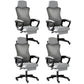Modern Slide Office Chair Adjustable Seat Height Chair with Breathable Back Black-Gray 4 Piece Set Clearhalo 'furn' 'furn_office_chair' 'Furniture' 'Office Chairs' 'Office Furniture' 'office_chair' 7047506