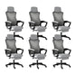 Modern Slide Office Chair Adjustable Seat Height Chair with Breathable Back Black-Gray 6 Piece Set Clearhalo 'furn' 'furn_office_chair' 'Furniture' 'Office Chairs' 'Office Furniture' 'office_chair' 7047507