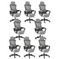 Modern Slide Office Chair Adjustable Seat Height Chair with Breathable Back Black-Gray 8 Piece Set Clearhalo 'furn' 'furn_office_chair' 'Furniture' 'Office Chairs' 'Office Furniture' 'office_chair' 7047508