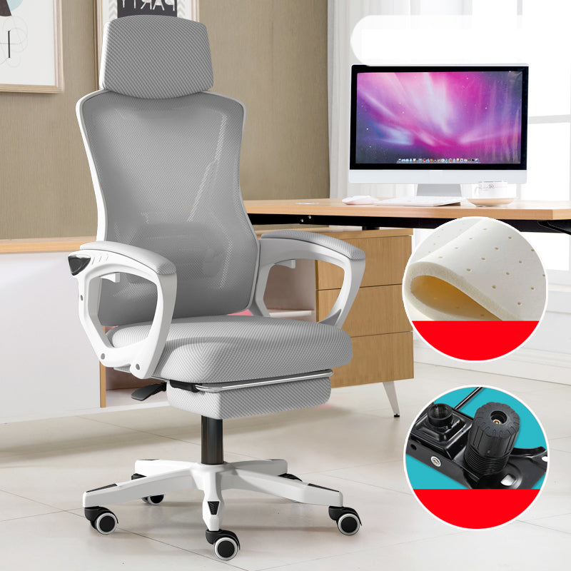 Modern Slide Office Chair Adjustable Seat Height Chair with Breathable Back White-Gray 1 Piece Tilt Available Clearhalo 'furn' 'furn_office_chair' 'Furniture' 'Office Chairs' 'Office Furniture' 'office_chair' 7047509