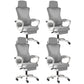 Modern Slide Office Chair Adjustable Seat Height Chair with Breathable Back White-Gray 4 Piece Set Clearhalo 'furn' 'furn_office_chair' 'Furniture' 'Office Chairs' 'Office Furniture' 'office_chair' 7047512