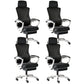 Modern Slide Office Chair Adjustable Seat Height Chair with Breathable Back White-Black 4 Piece Set Clearhalo 'furn' 'furn_office_chair' 'Furniture' 'Office Chairs' 'Office Furniture' 'office_chair' 7047518