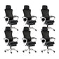 Modern Slide Office Chair Adjustable Seat Height Chair with Breathable Back White-Black 6 Piece Set Clearhalo 'furn' 'furn_office_chair' 'Furniture' 'Office Chairs' 'Office Furniture' 'office_chair' 7047519