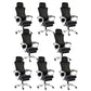 Modern Slide Office Chair Adjustable Seat Height Chair with Breathable Back White-Black 8 Piece Set Clearhalo 'furn' 'furn_office_chair' 'Furniture' 'Office Chairs' 'Office Furniture' 'office_chair' 7047520
