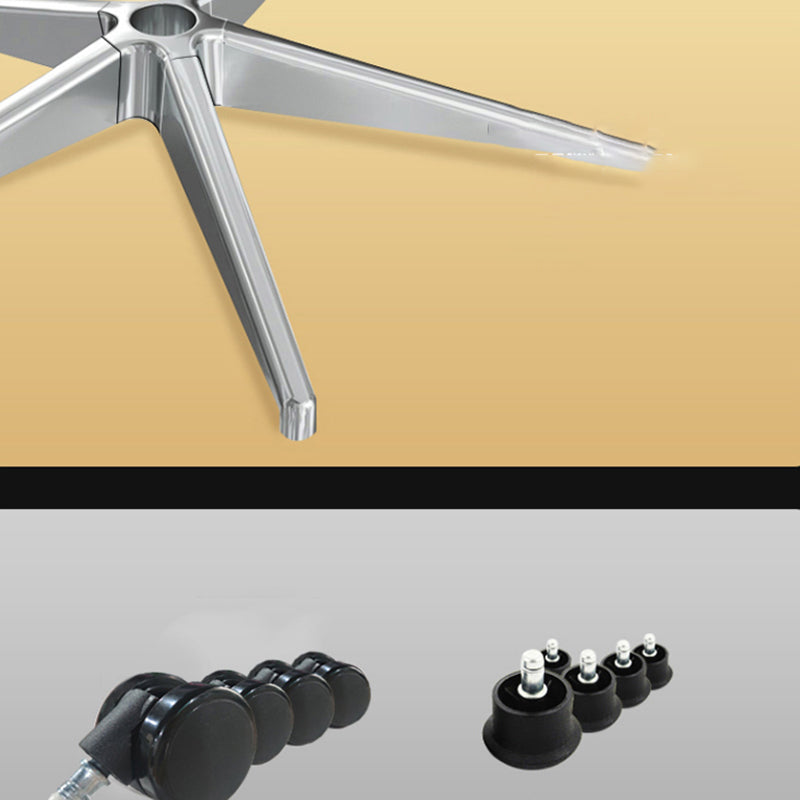 Chaise de bureau à glissement moderne chaise de bureau de hauteur de siège réglable en cuir sans bras avec roues