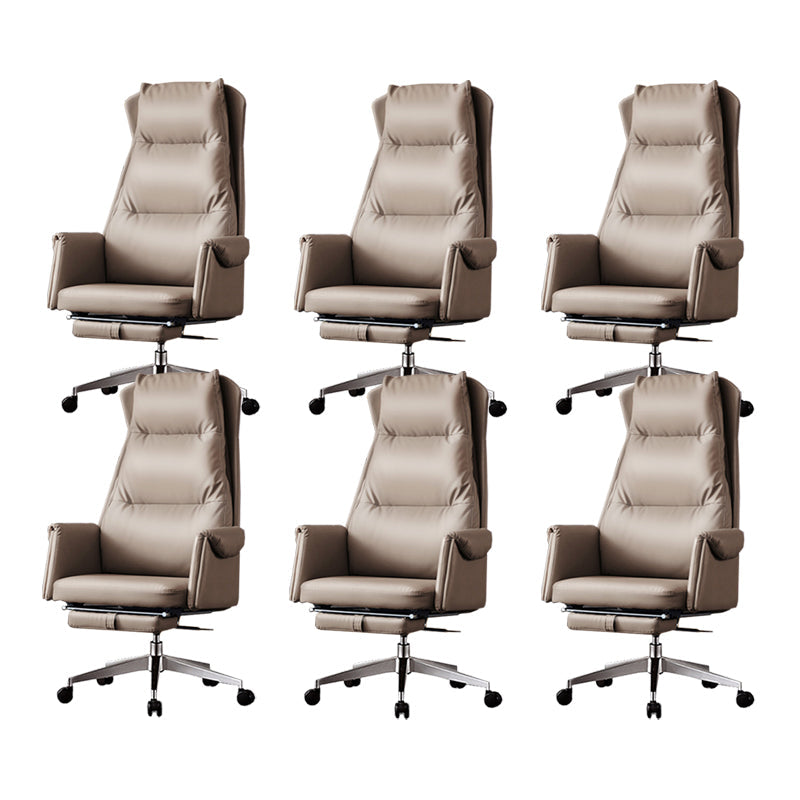 Chaise de bureau à glissement moderne chaise de bureau de hauteur de siège réglable en cuir sans bras avec roues