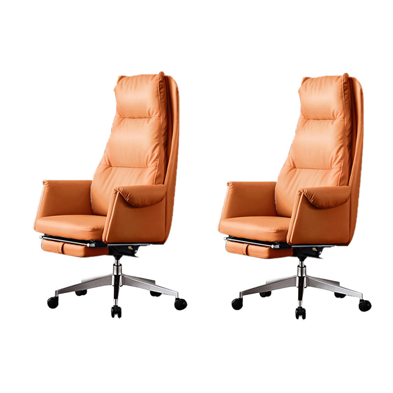 Chaise de bureau à glissement moderne chaise de bureau de hauteur de siège réglable en cuir sans bras avec roues