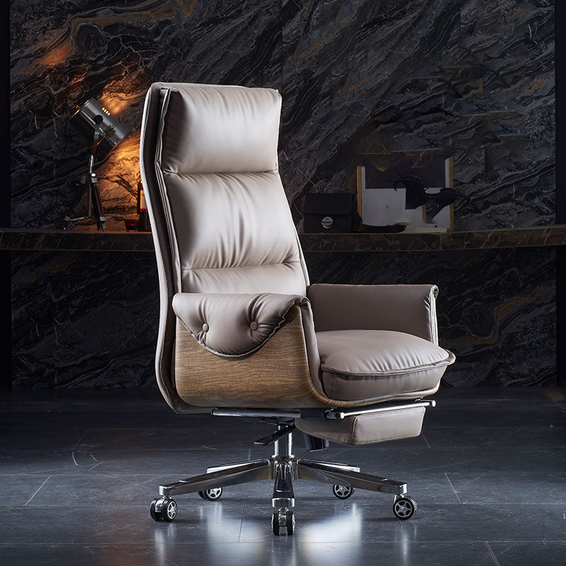 Silla de oficina moderna silla de cuero sin altura de asiento ajustable con ruedas con ruedas