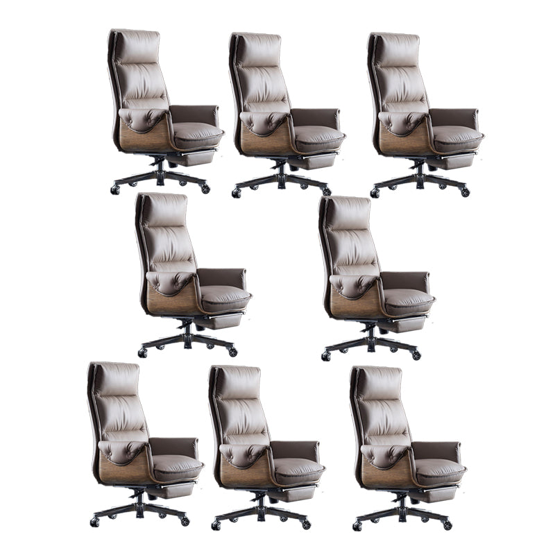 Silla de oficina moderna silla de cuero sin altura de asiento ajustable con ruedas con ruedas