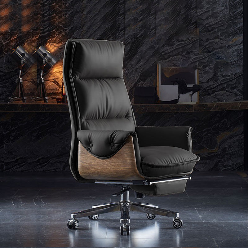 Silla de oficina moderna silla de cuero sin altura de asiento ajustable con ruedas con ruedas