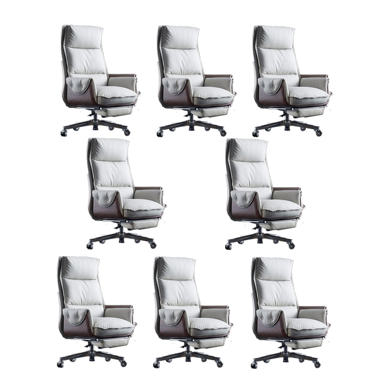 Silla de oficina moderna silla de cuero sin altura de asiento ajustable con ruedas con ruedas