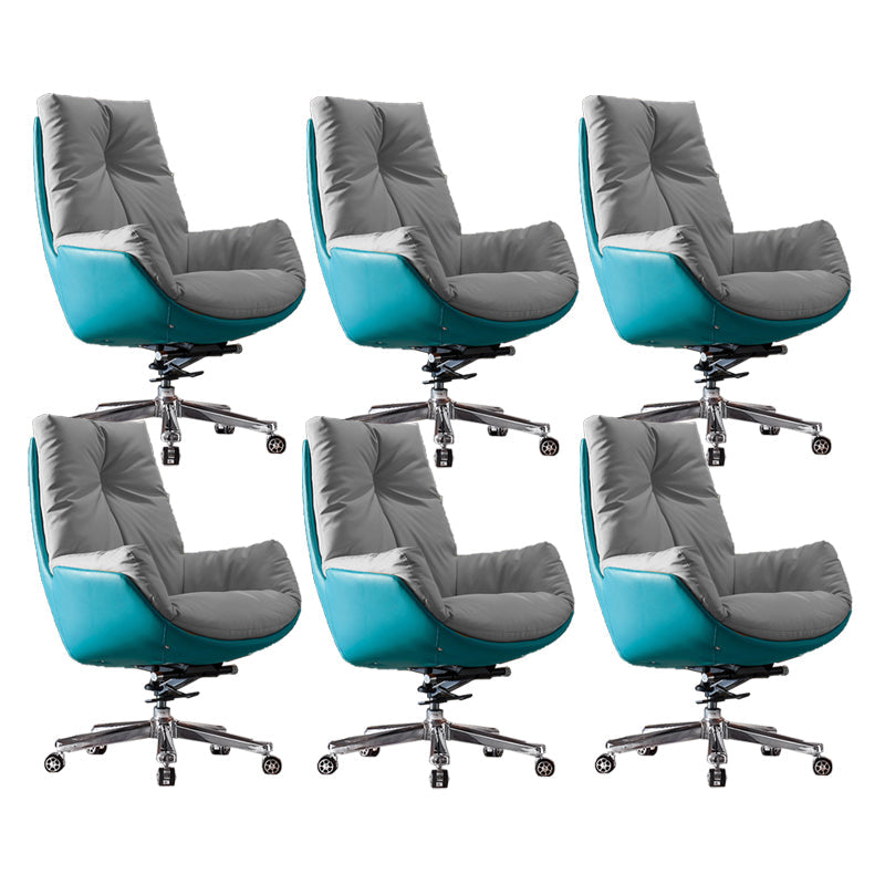 Sedia da ufficio a diapositiva moderna sedia da scrivania ad altezza del sedile regolabile a braccio con ruote