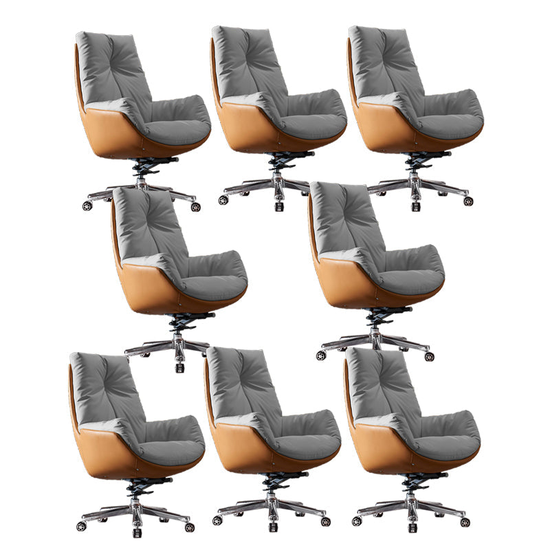 Sedia da ufficio a diapositiva moderna sedia da scrivania ad altezza del sedile regolabile a braccio con ruote