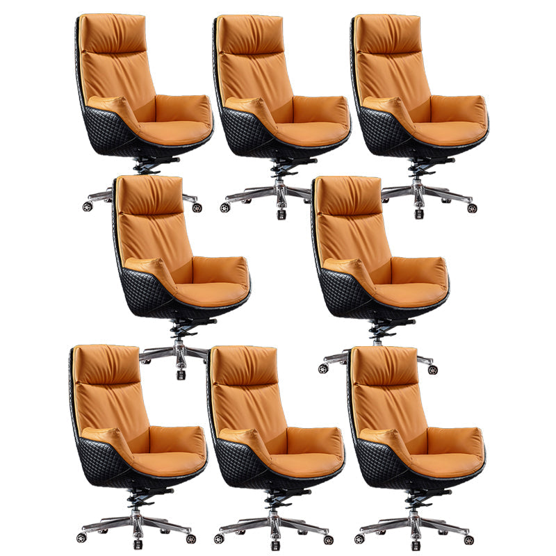 Sedia da ufficio a diapositiva moderna sedia da scrivania ad altezza del sedile regolabile a braccio con ruote