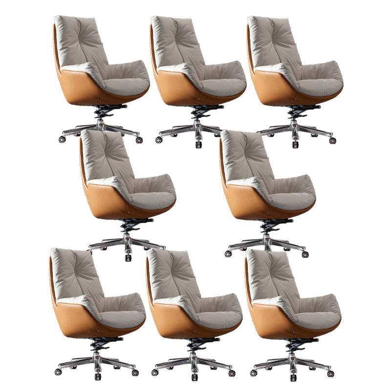 Sedia da ufficio a diapositiva moderna sedia da scrivania ad altezza del sedile regolabile a braccio con ruote