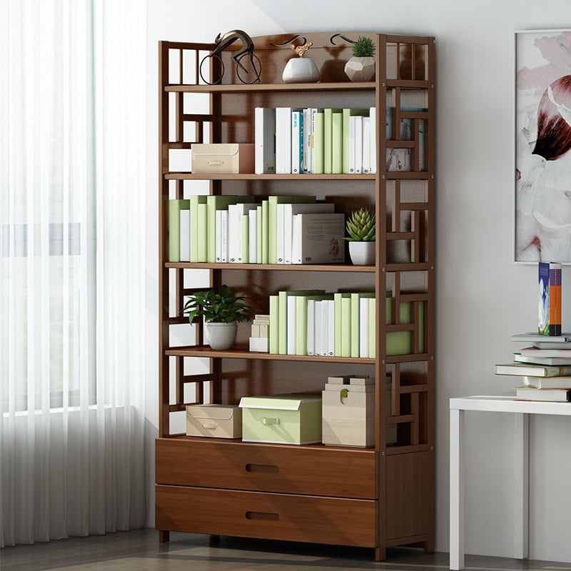 Closed Back Standard Bookshelf Engineered Wood Bookcase with Rectangular Shelves