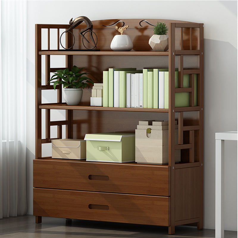 Closed Back Standard Bookshelf Engineered Wood Bookcase with Rectangular Shelves