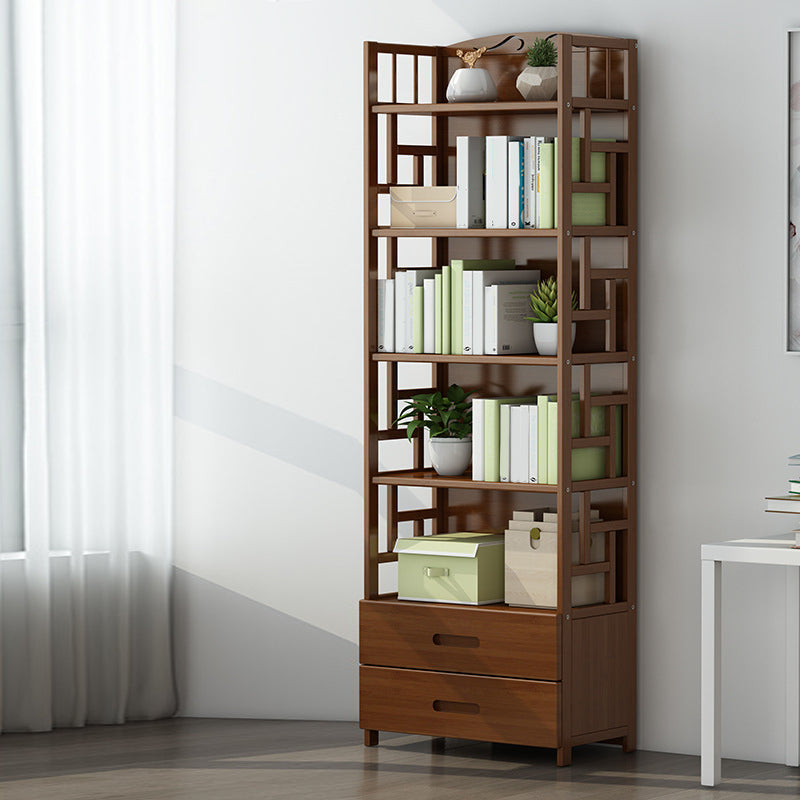 Closed Back Standard Bookshelf Engineered Wood Bookcase with Rectangular Shelves