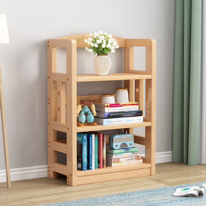 Modern Open Back Standard Bookshelf Wooden Bookcase with Shelves for Study Room 23.6"L x 11.0"W x 37.4"H Natural Clearhalo 'Bookcases' 'furn' 'furn_bookcases' 'Furniture' 'Office Furniture' 7047686