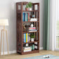 Modern Open Back Standard Bookshelf Wooden Bookcase with Shelves for Study Room 23.6"L x 11.0"W x 62.2"H Walnut Clearhalo 'Bookcases' 'furn' 'furn_bookcases' 'Furniture' 'Office Furniture' 7047689