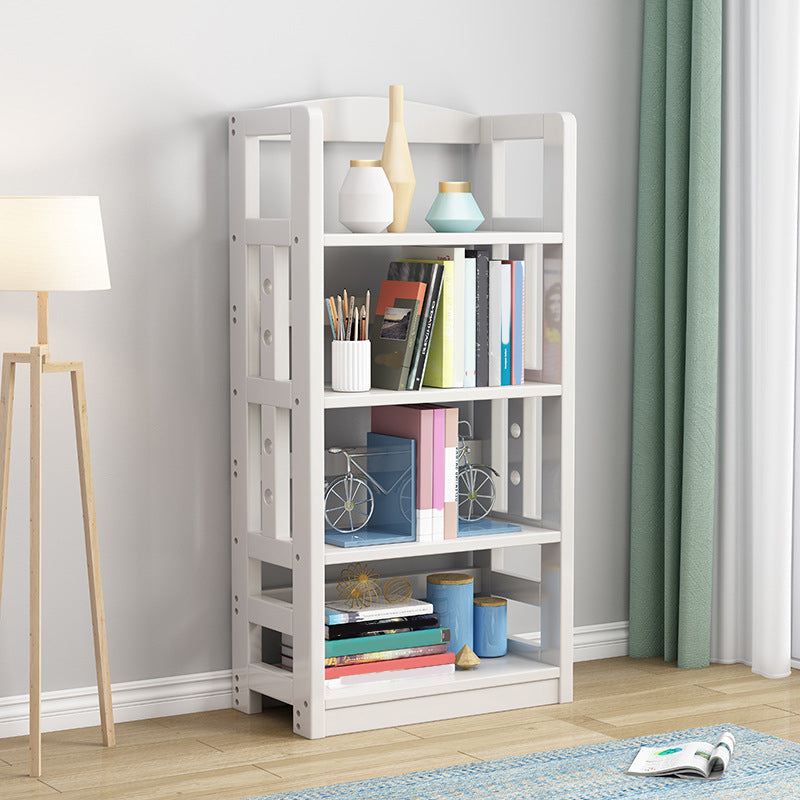 Modern Open Back Standard Bookshelf Wooden Bookcase with Shelves for Study Room 23.6"L x 11.0"W x 49.8"H White Clearhalo 'Bookcases' 'furn' 'furn_bookcases' 'Furniture' 'Office Furniture' 7047690