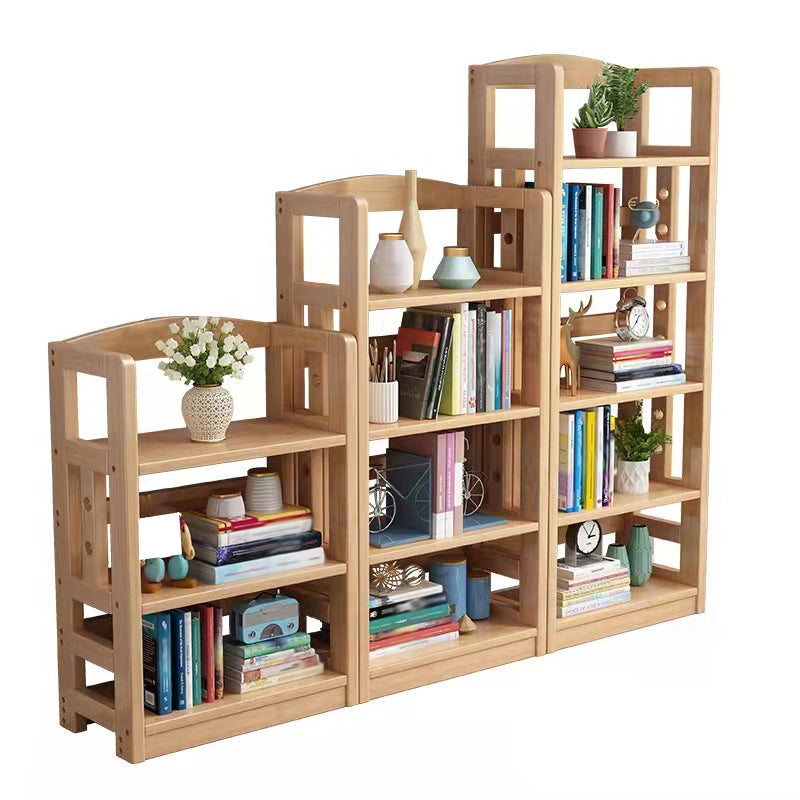 Modern Open Back Standard Bookshelf Wooden Bookcase with Shelves for Study Room Clearhalo 'Bookcases' 'furn' 'furn_bookcases' 'Furniture' 'Office Furniture' 7047693
