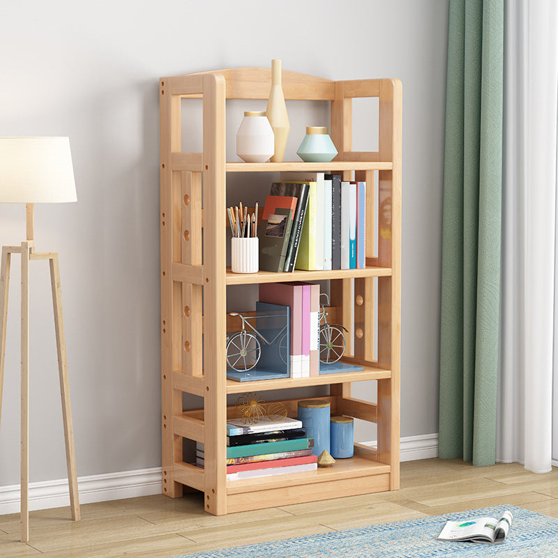 Modern Open Back Standard Bookshelf Wooden Bookcase with Shelves for Study Room 23.6"L x 11.0"W x 49.8"H Natural Clearhalo 'Bookcases' 'furn' 'furn_bookcases' 'Furniture' 'Office Furniture' 7047695