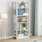 Modern Open Back Standard Bookshelf Wooden Bookcase with Shelves for Study Room 23.6"L x 11.0"W x 62.2"H White Clearhalo 'Bookcases' 'furn' 'furn_bookcases' 'Furniture' 'Office Furniture' 7047697