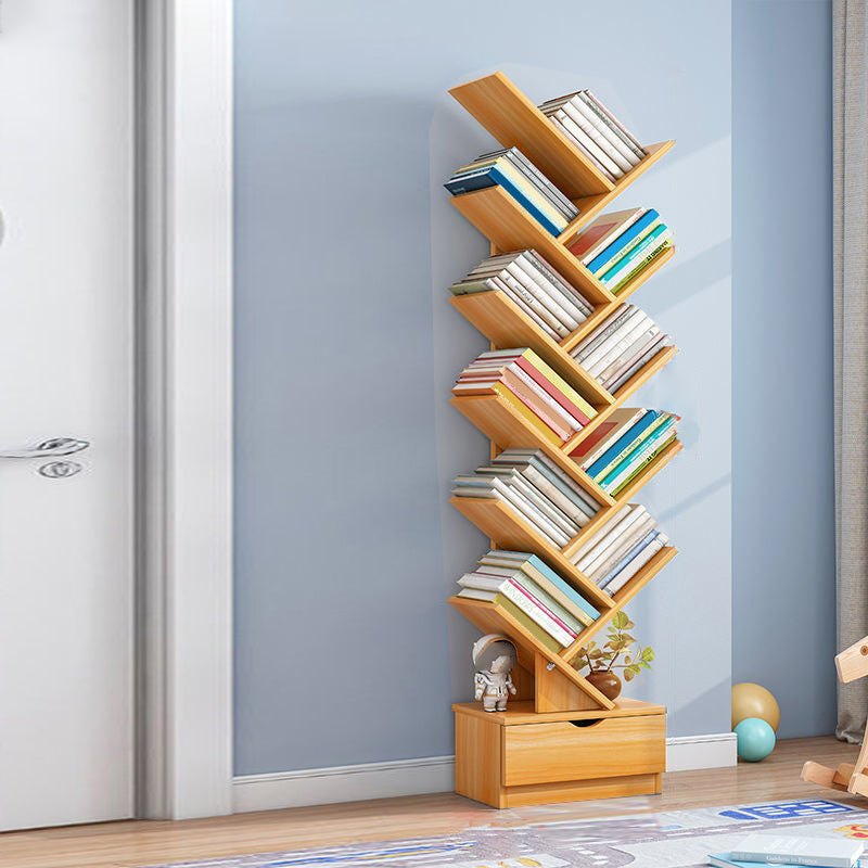 Ouvrir une bibliothèque en bois d'ingénierie verticale pour la salle d'étude