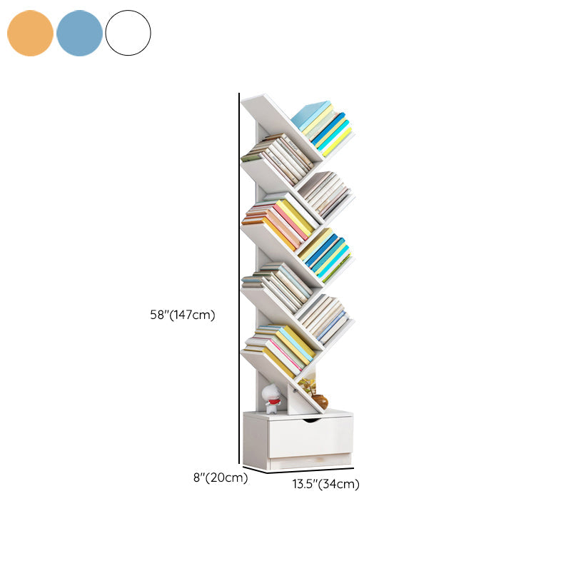 Modern Open Back Standard Bookshelf Engineered Wood Bookcase with Drawers for Study Room Clearhalo 'Bookcases' 'furn' 'furn_bookcases' 'Furniture' 'Office Furniture' 7047879
