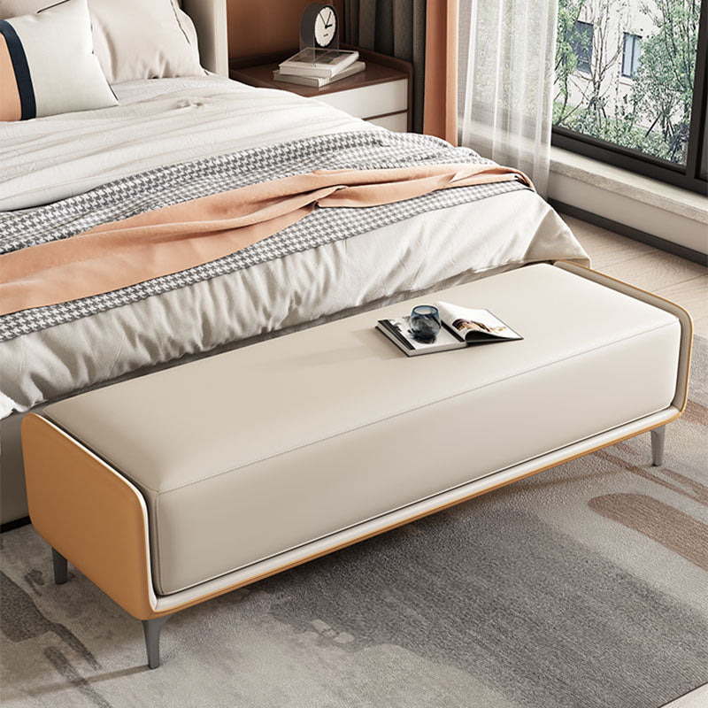 Modern Cushioned Seating Bench Rectangle Entryway and Bedroom Bench , 16" W 69"L x 16"W x 18"H Orange Clearhalo 'Benches' 'Chairs & Seating' 'furn' 'furn_benches' 'Furniture' 'Living Room Furniture' 7047912