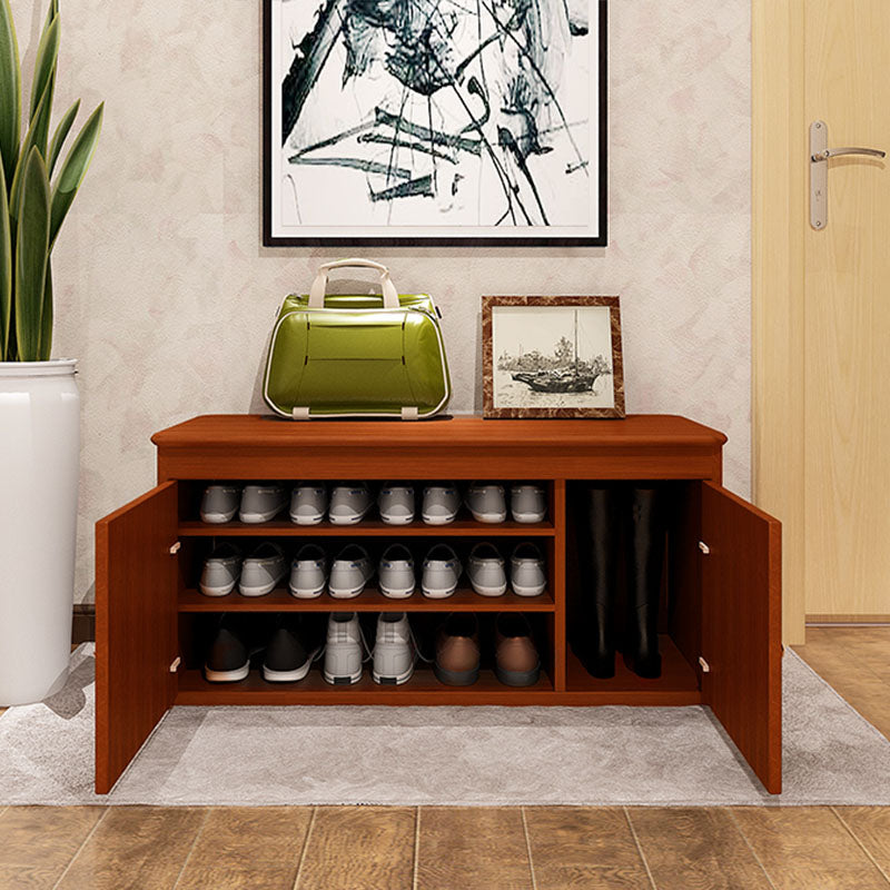 Modern Entryway Bench Wooden Seating Bench with Shoe Storage , 14" W 39.4"L x 13.8"W x 18.9"H Red Clearhalo 'Benches' 'Chairs & Seating' 'furn' 'furn_benches' 'Furniture' 'Living Room Furniture' 7047947