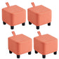 Glam Pouf Ottoman Faux Leather Upholstered Solid Color Square Ottoman with Legs Orange 4 Piece Set Clearhalo 'furn' 'furn_ottomans_poufs' 'Furniture' 'Living Room Furniture' 'Ottomans & Poufs' 'ottomans_poufs' 7049324