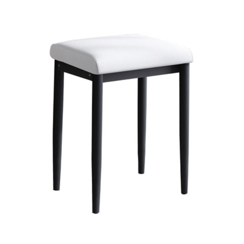 Leather Standard Stool Modern Style Simple Household Rectangular Stool White 1 Piece Black Clearhalo 'furn' 'furn_ottomans_poufs' 'Furniture' 'Living Room Furniture' 'Ottomans & Poufs' 'ottomans_poufs' 7049345
