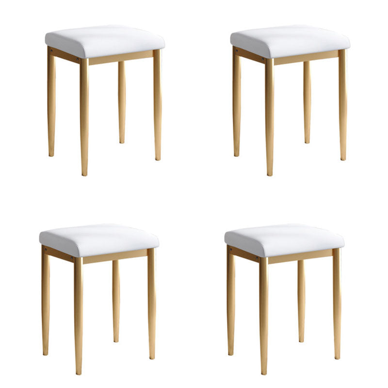 Leather Standard Stool Modern Style Simple Household Rectangular Stool White 4 Piece Set Gold Clearhalo 'furn' 'furn_ottomans_poufs' 'Furniture' 'Living Room Furniture' 'Ottomans & Poufs' 'ottomans_poufs' 7049353
