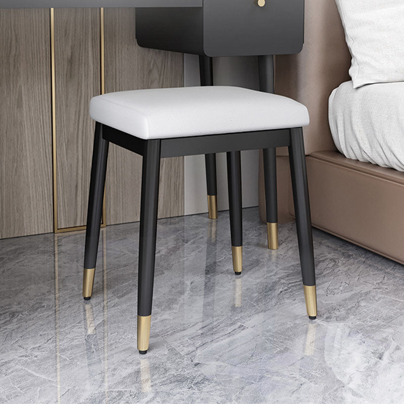 Leather Standard Stool Modern Style Simple Household Rectangular Stool White 1 Piece Black Gold Clearhalo 'furn' 'furn_ottomans_poufs' 'Furniture' 'Living Room Furniture' 'Ottomans & Poufs' 'ottomans_poufs' 7049357