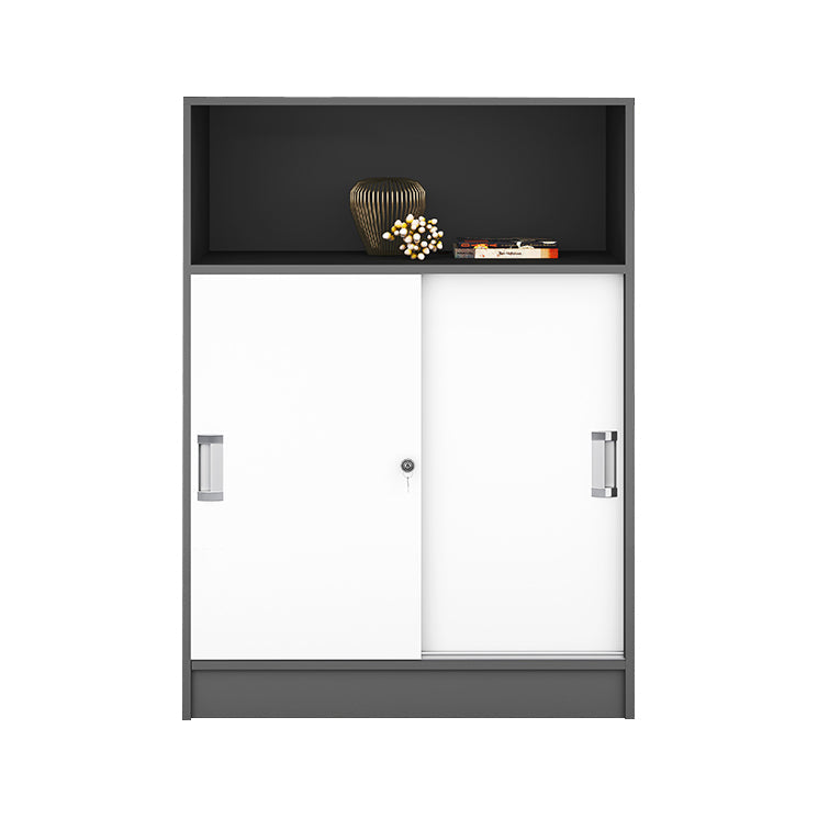 Archivo moderno de archivos de bloqueo Archivo de panel de contraste de madera para la oficina en casa