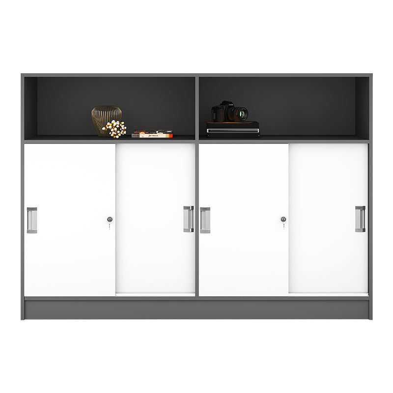 Archivo moderno de archivos de bloqueo Archivo de panel de contraste de madera para la oficina en casa