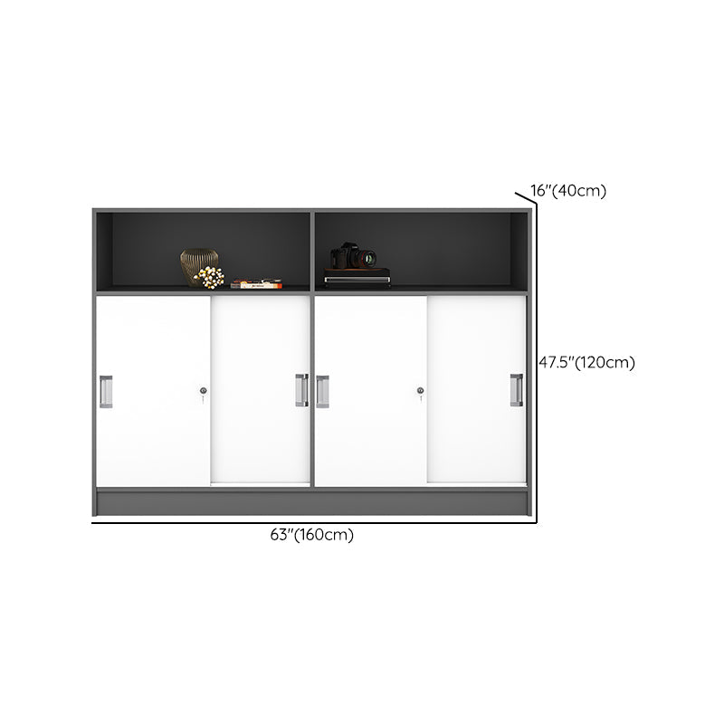 Archivo moderno de archivos de bloqueo Archivo de panel de contraste de madera para la oficina en casa
