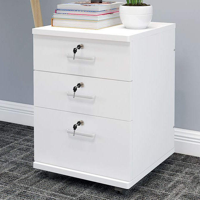 Archivos contemporáneos Pedestal de archivo de bloqueo de llave de marco de madera maciza para hogar y oficina